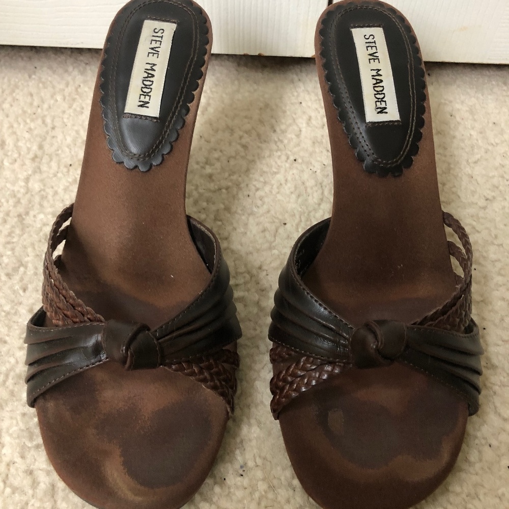 Steve Madden Vance Women’s 6.5M high heel Brown Sandal